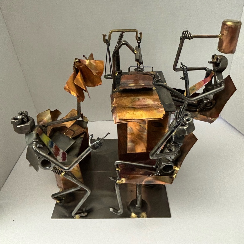 Joseph Romano Metal Art Sculpture Commodity Attorney & Judge 1980’s Signed RARE